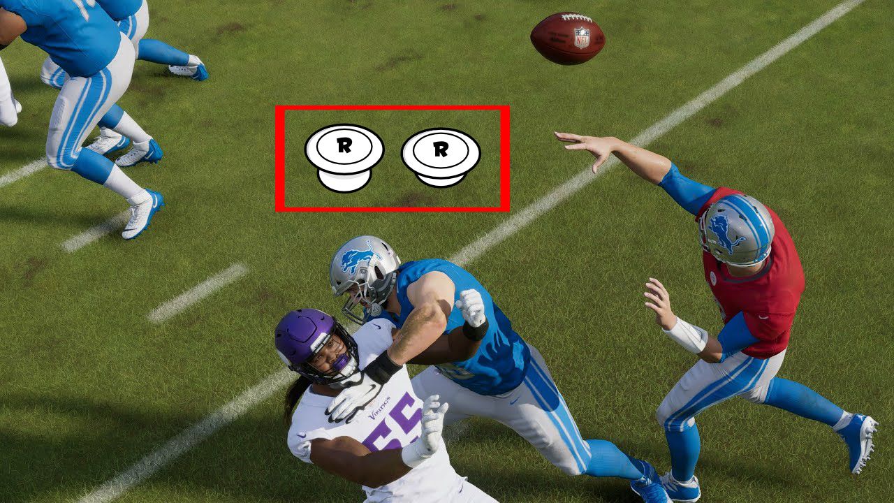 image showing the buttons for throwing the ball away in madden nfl 23.
