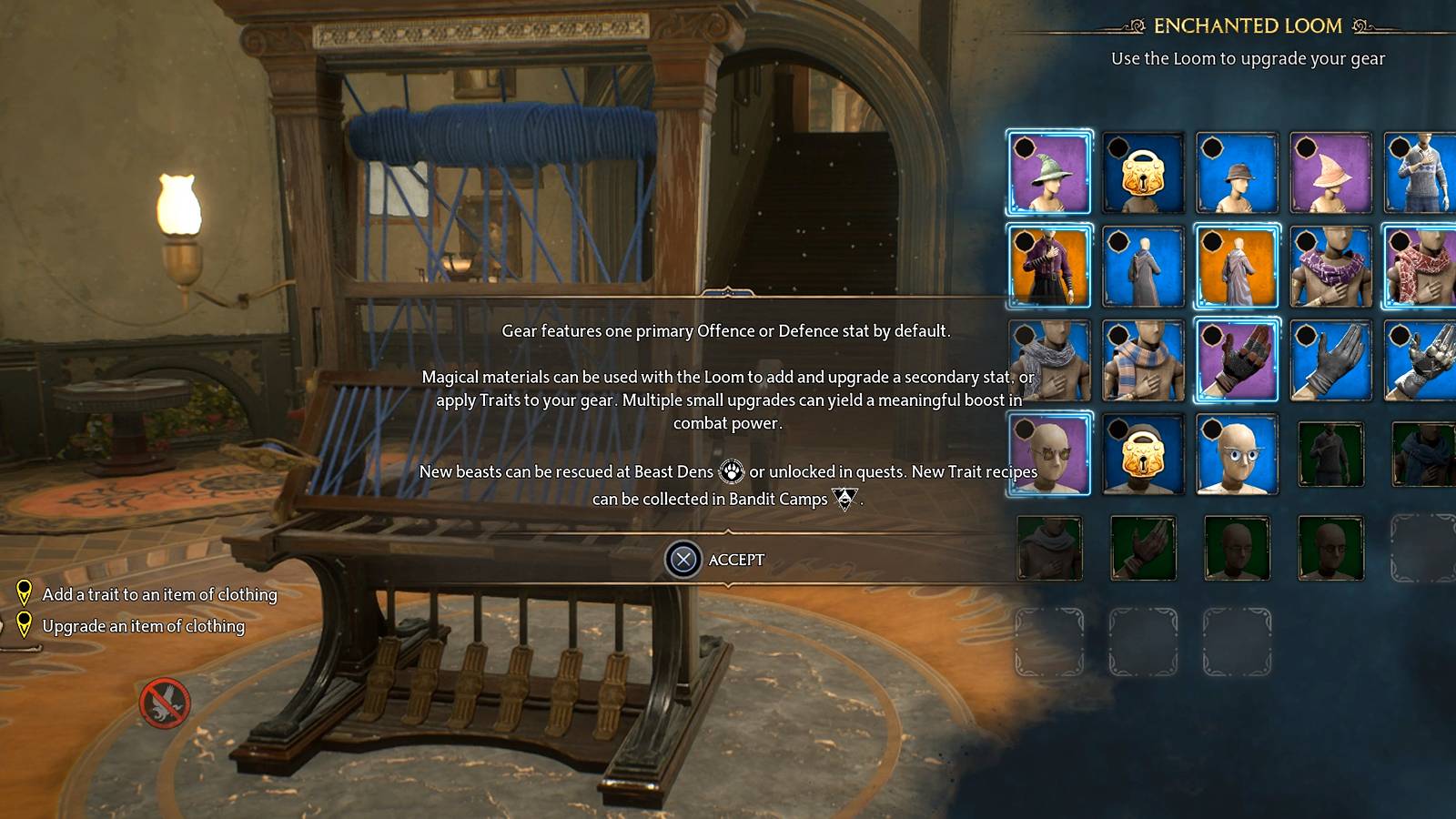 how to upgrade gear in hogwarts legacy