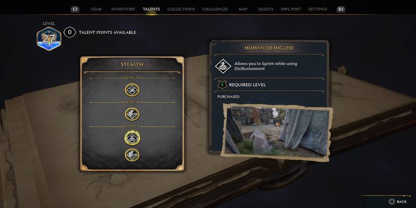 Human Demiguise Talent in Hogwarts Legacy