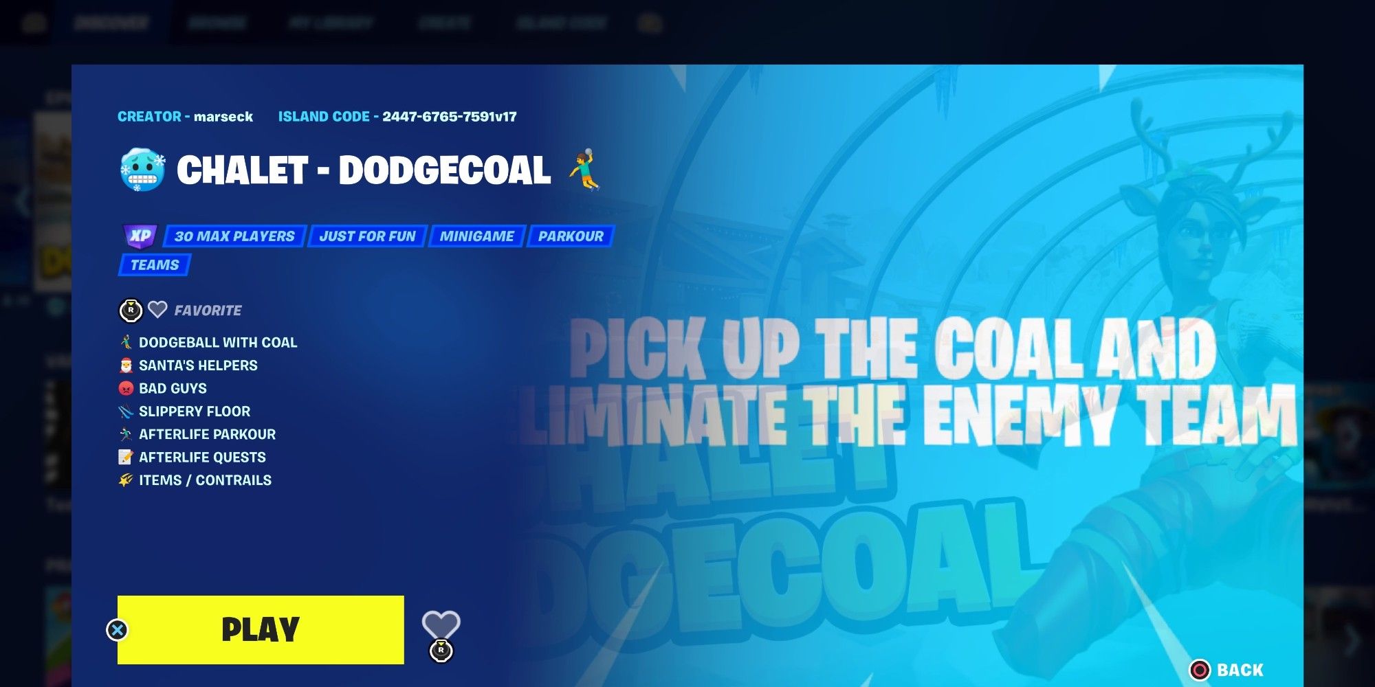 the dodgecoal map in fortnite