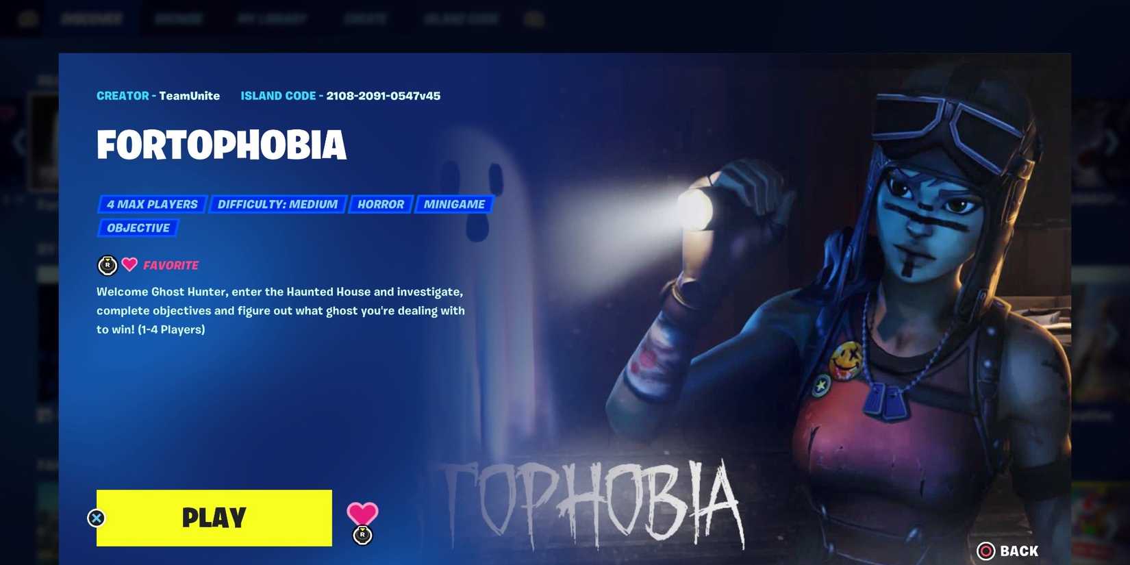 the fortophobia map in fortnite's creative