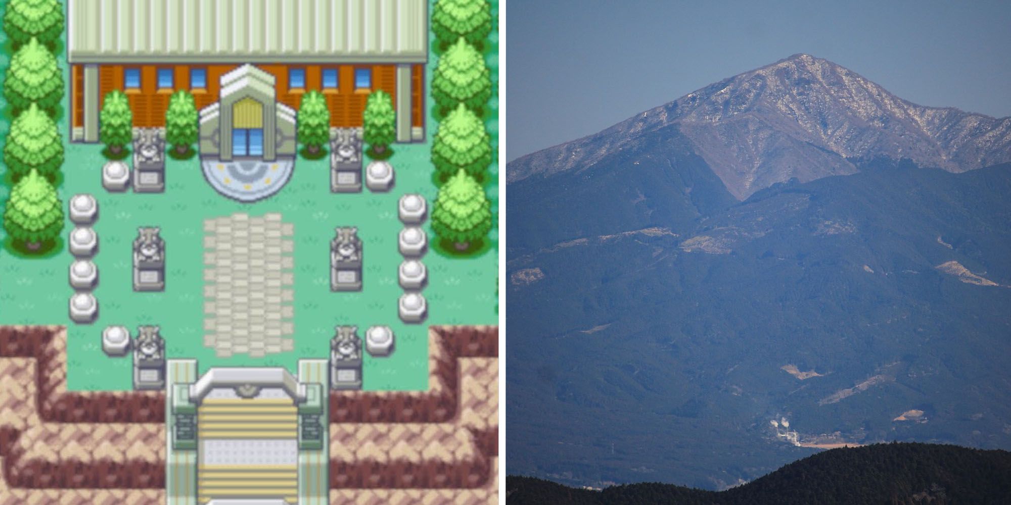 Indigo Plateau and Mount Echizen-dake comparison