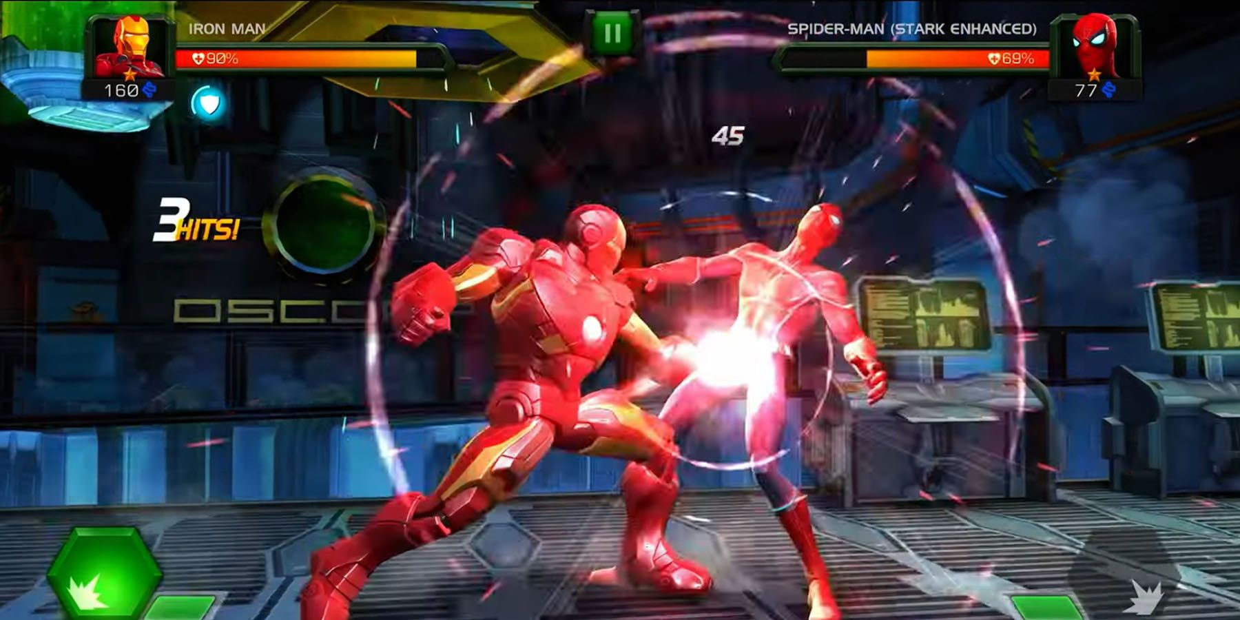 Iron Man punching Spider-Man