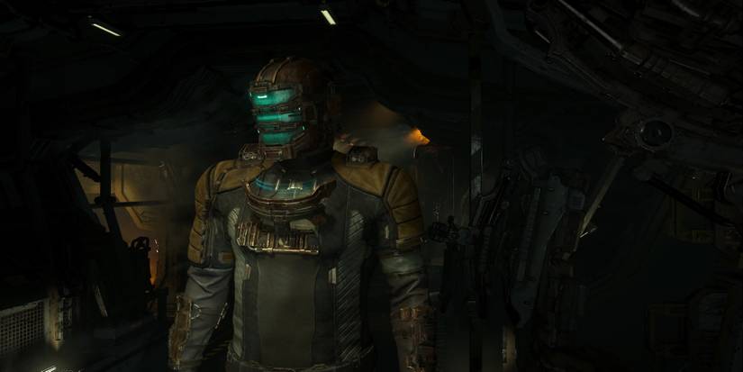 Isaac with his helmet on in the Dead Space remake