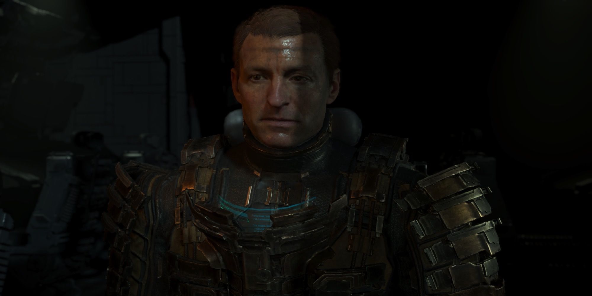 Isaac without his helmet in the Dead Space remake