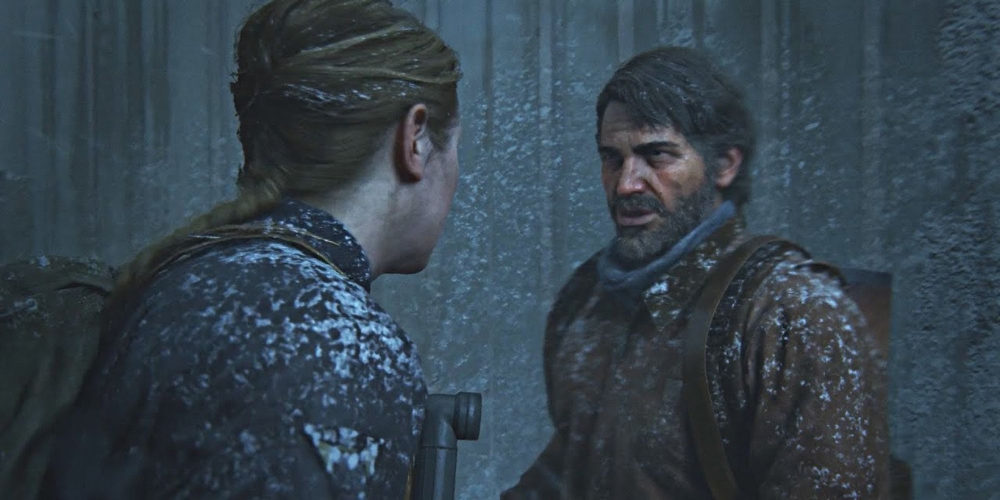 Joel encountering Abby in the snow