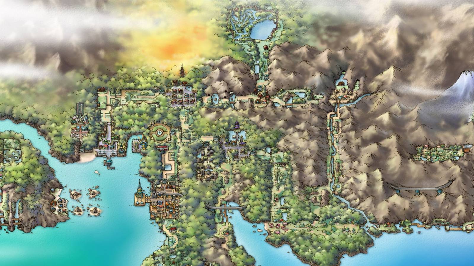 Map of Johto region