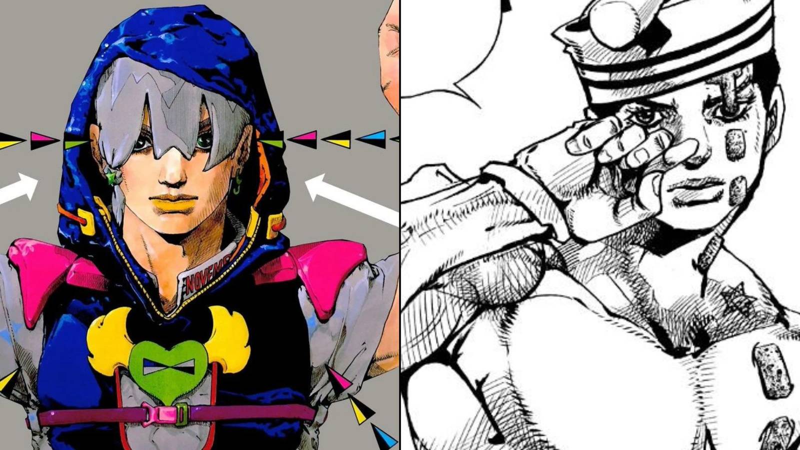 split image of jodio joestar and josuke higashikata