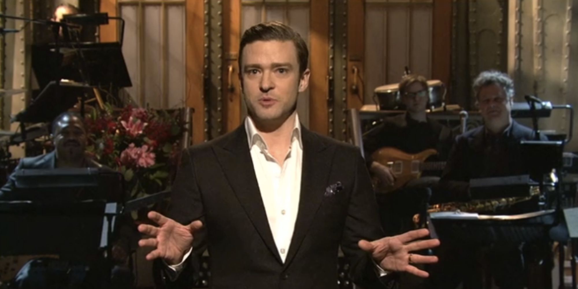 Justin Timberlake performing his SNL monologue