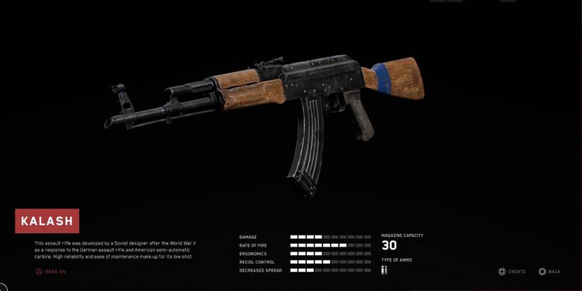 The kalash ak-47's stats in Atomic Heart