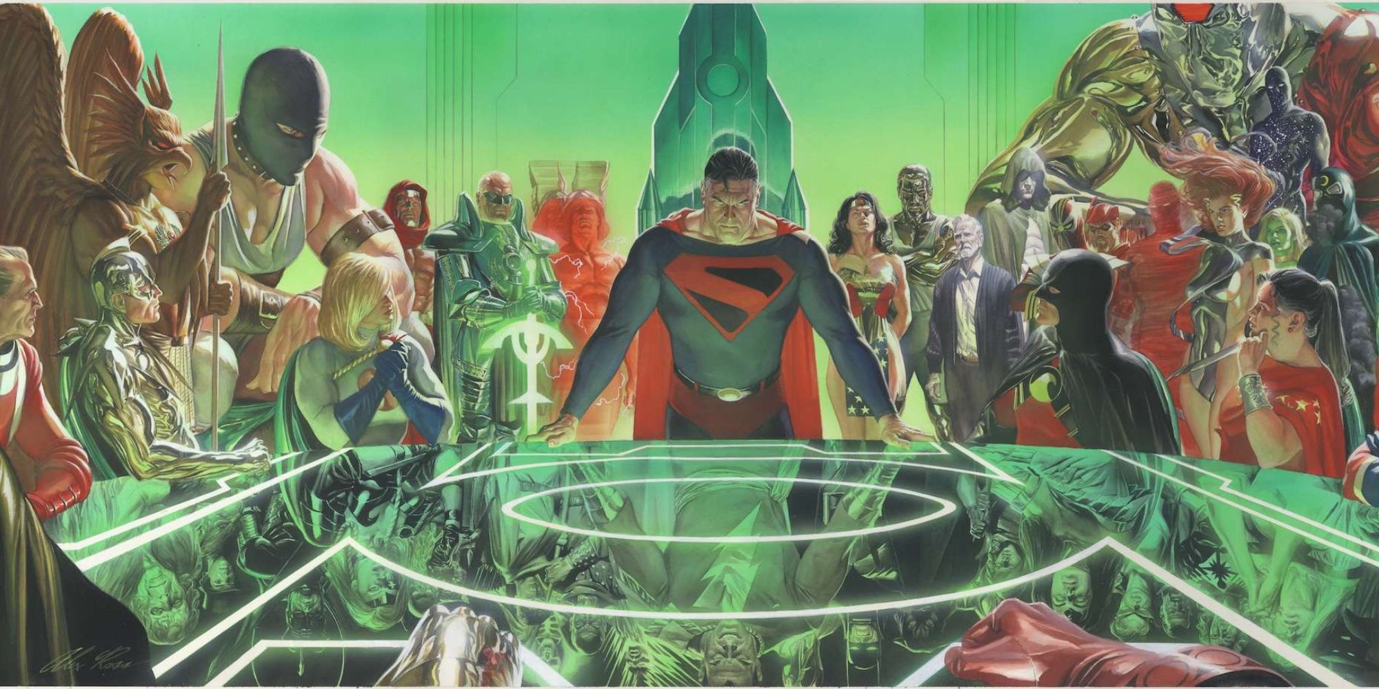 Superman and the Justice League in a Kingdom Come cover