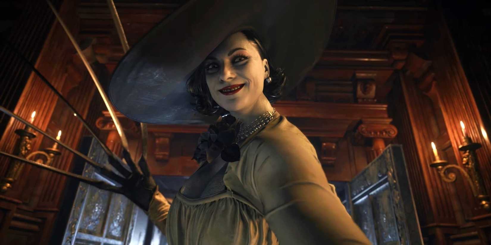 lady dimitrescu threatening players in resident evil 8 village