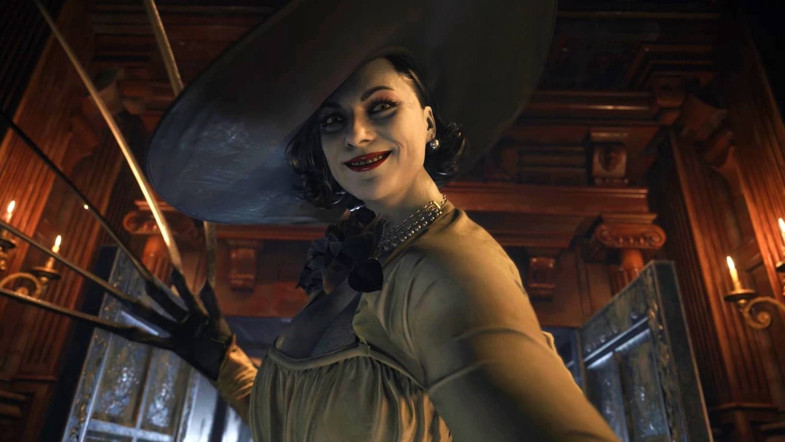 lady dimitrescu threatening players in resident evil 8 village