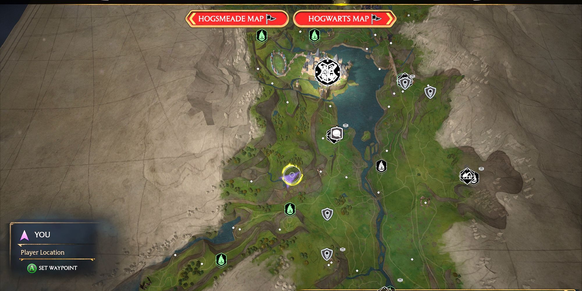 hogwarts legacy landing platform locations map