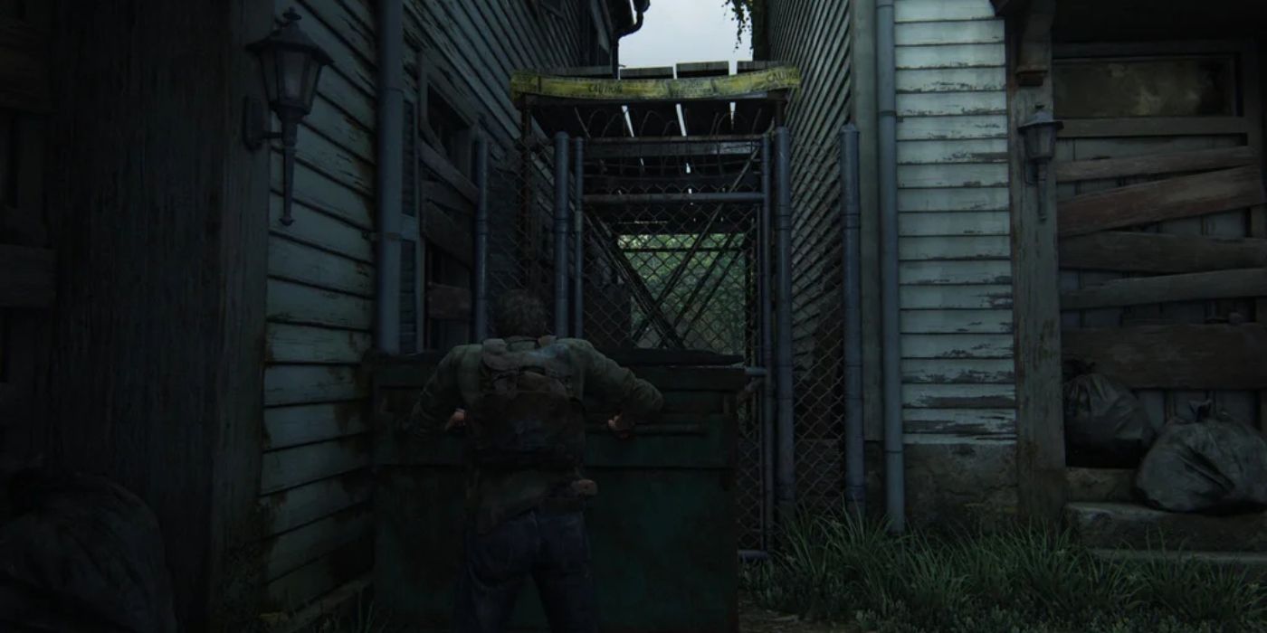 last of us part 1 outskirts dumpster