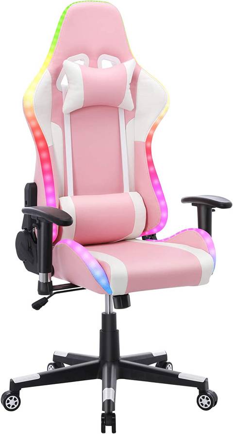 YOUTHUP RGB LED Pink Gaming Chair