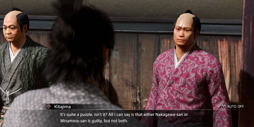 Like a Dragon Ishin - Ryoma approaching Kitajima in Mochi Mystery substory