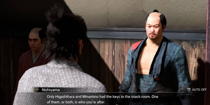 Like a Dragon Ishin - Ryoma approaching Nishiyama in Mochi Mystery substory