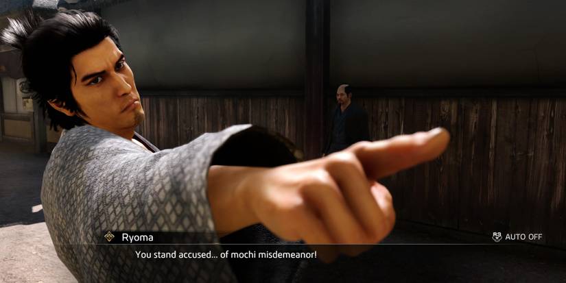 Like a Dragon Ishin - Ryoma doing and Ace Attorney in the Mochi Mystery substory