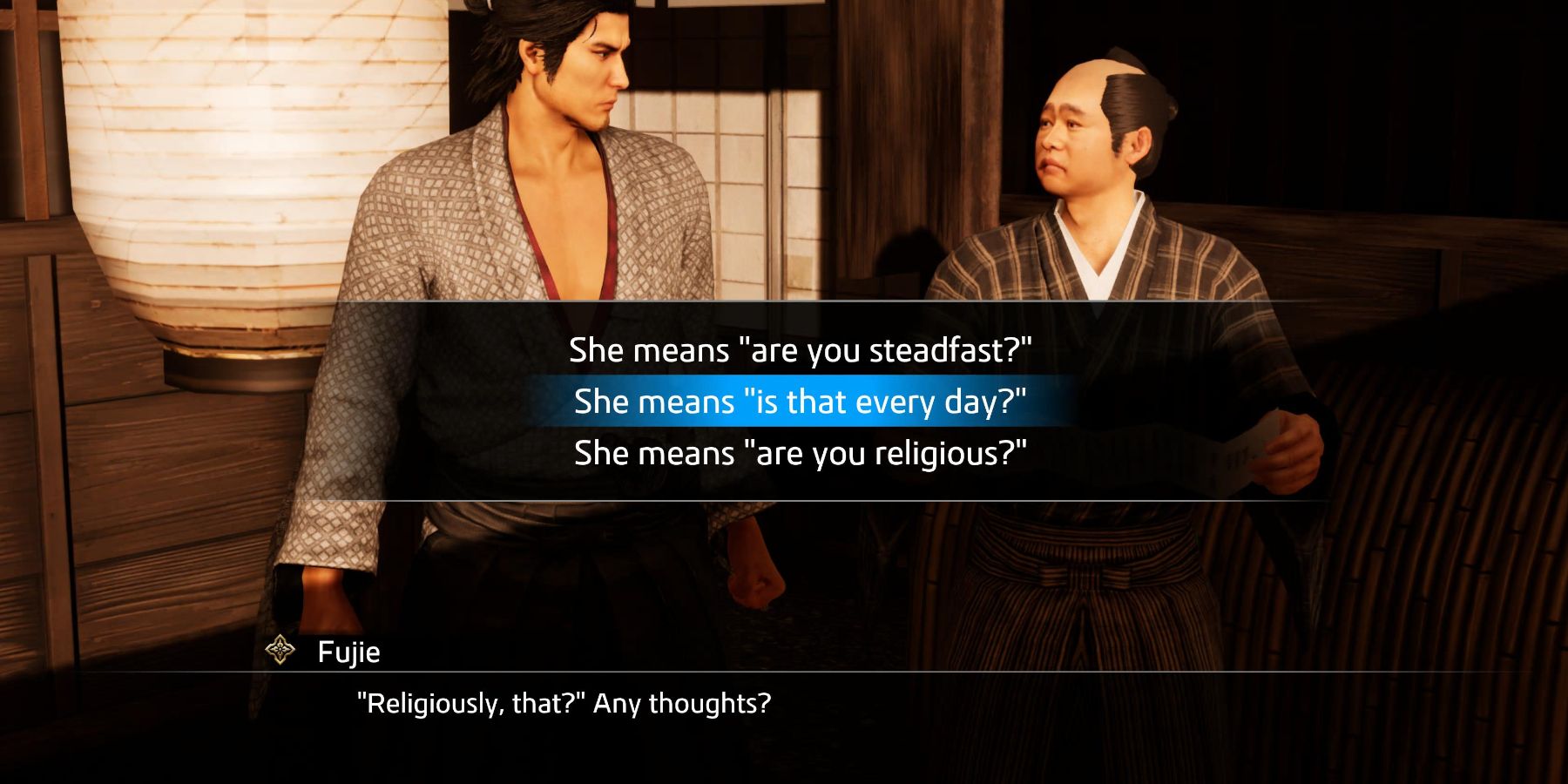 Like a Dragon Ishin Talkin Tosa substory answer four