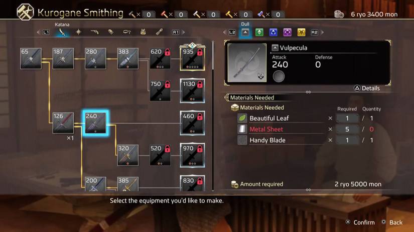 Like a Dragon Ishin_Smithing Tree