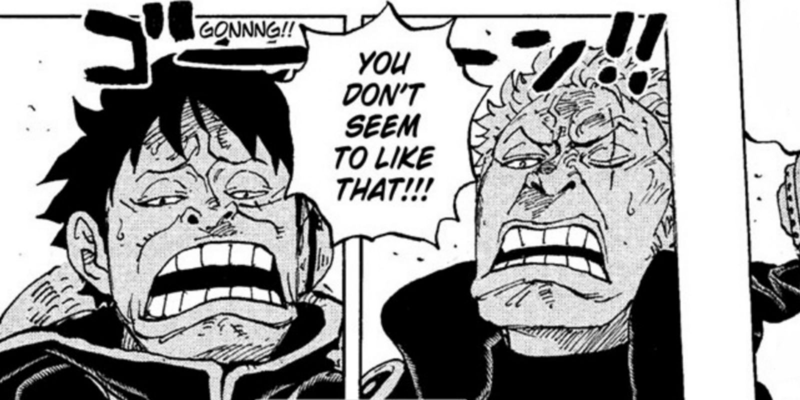 Luffy and Zoro make funny face