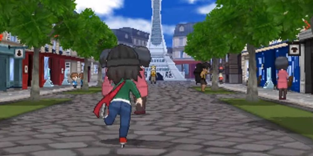 Lumiose City's Vernal Avenue as it appears in Pokemon X and Y