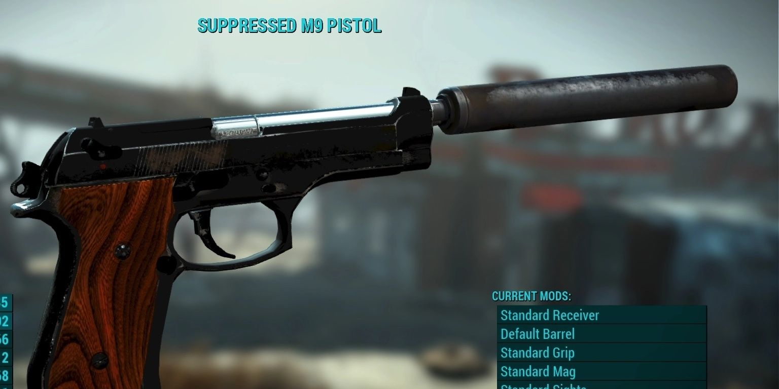 M9 pistol modification menu in Fallout 4