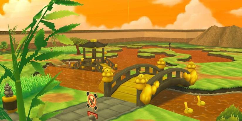Malie Garden as it appears in the evening in Pokemon Sun and Moon
