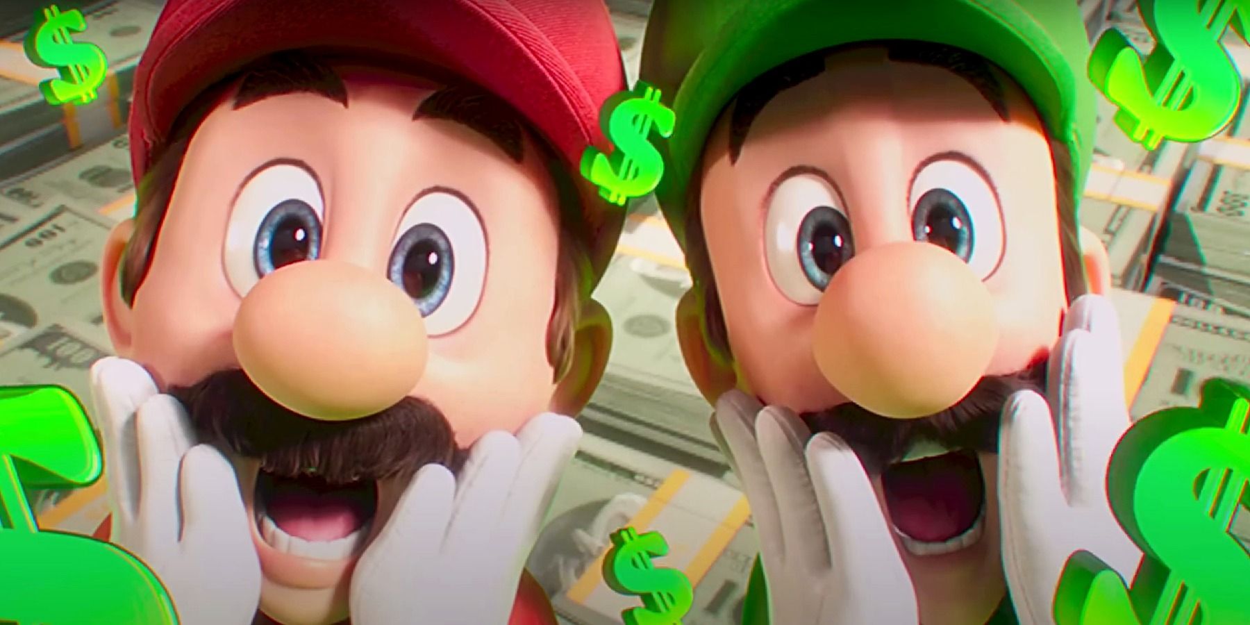Super Mario Bros. movie runtime Mario and Luigi surprised plumbing commercial