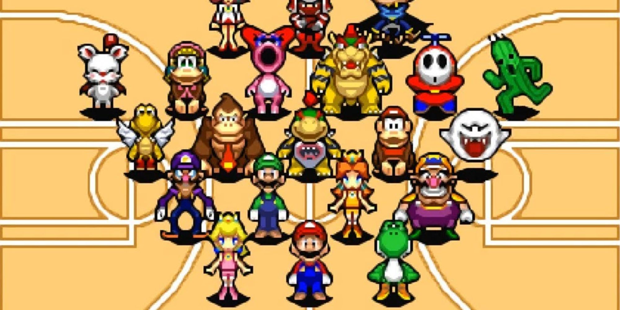 The character roster of Mario Hoops 3 on 3