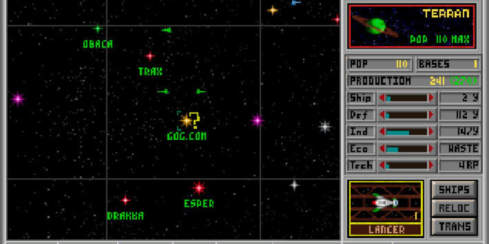 a screenshot from Master of Orion