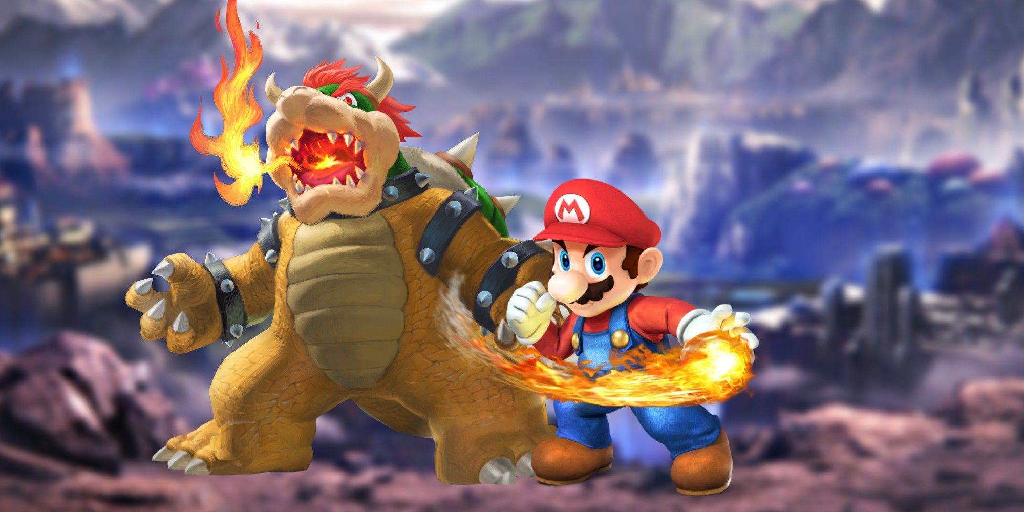 mario and bowser in smash bros ultimate