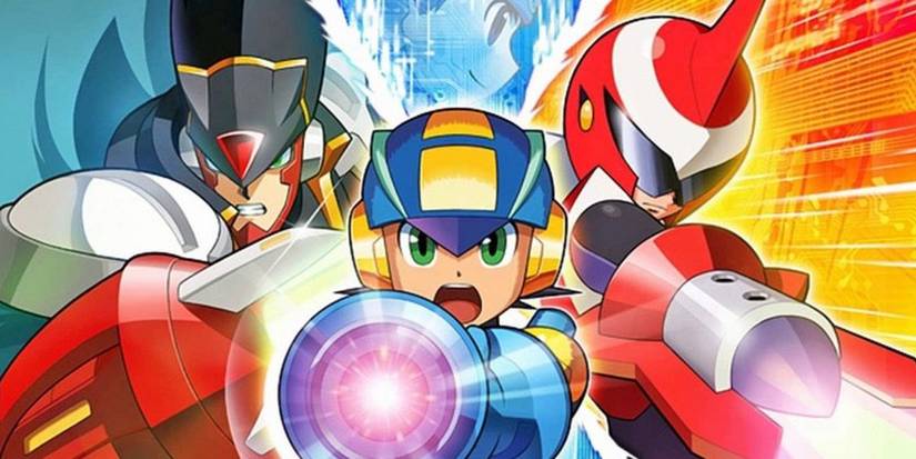 Mega Man and two other characters from Mega Man Battle Network 5 