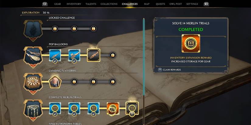 merlin trials challenge rewards in hogwarts legacy