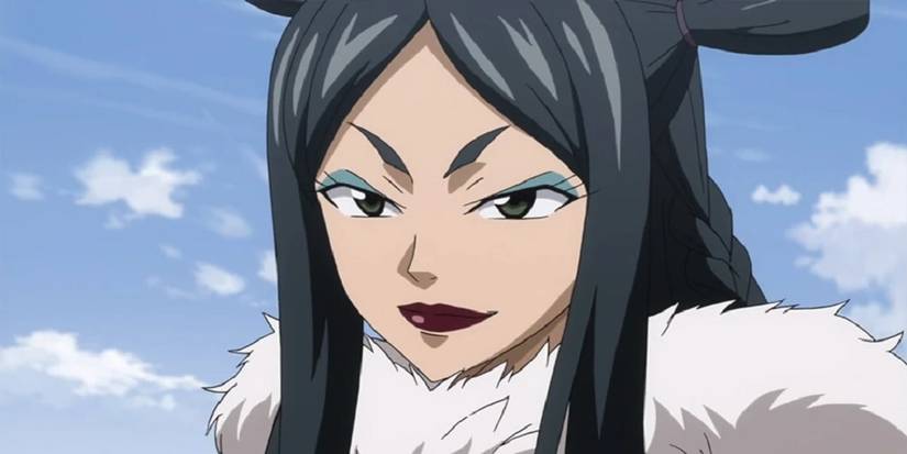 Minerva facing off against Erza and Kagura in the Fairy Tail anime