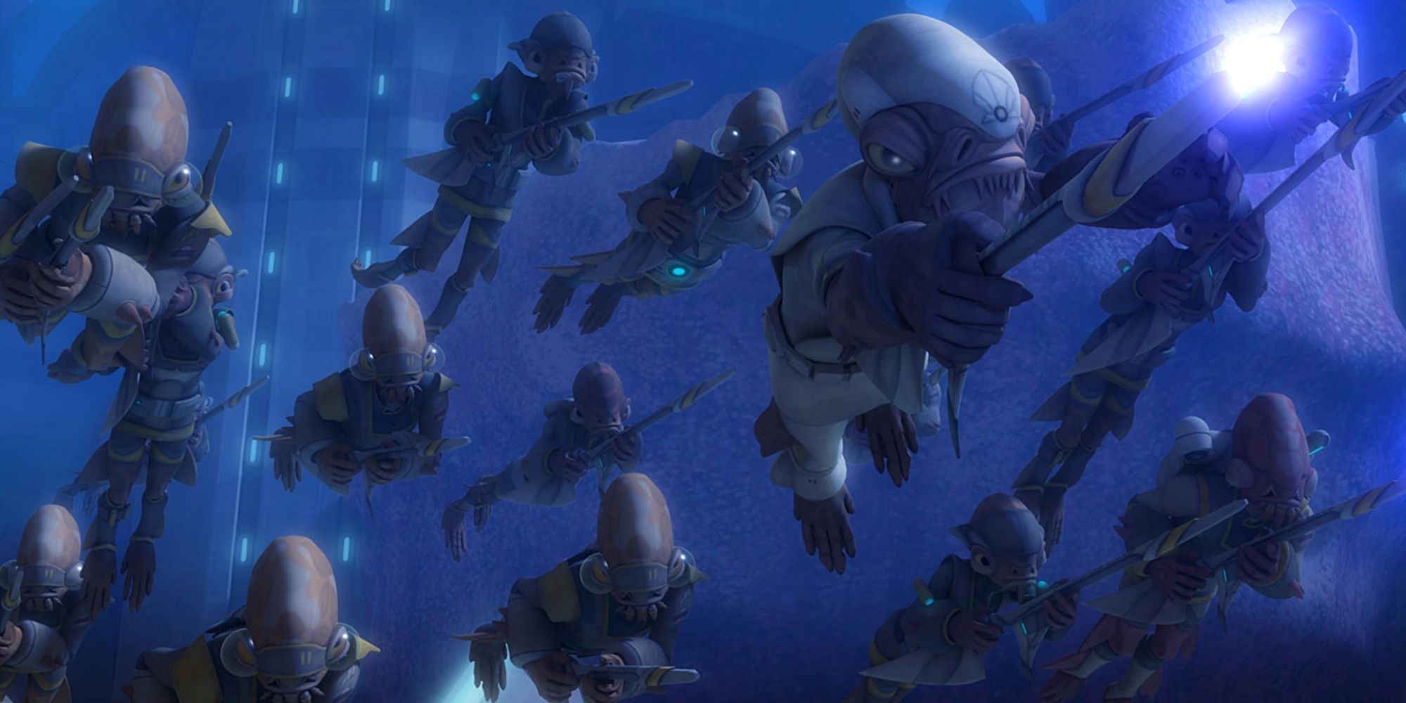 Mon Calamari Fighting In Water War Episode Of Star Wars: Clone Wars