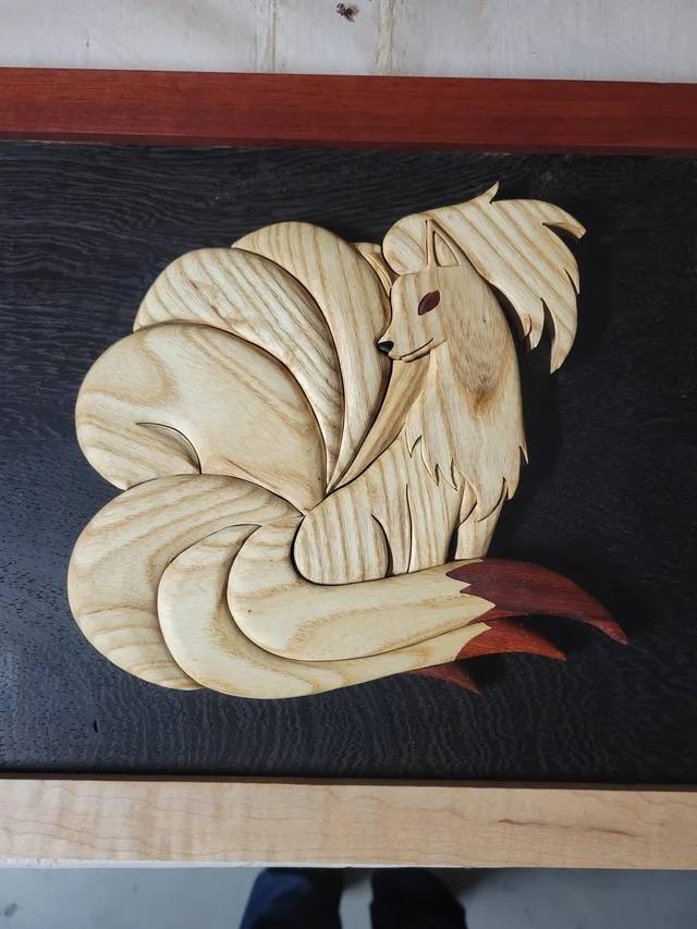 Ninetails Wood Carving-1