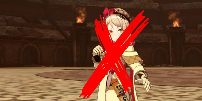 A picture of Framme with a red cross through her in Fire Emblem Engage