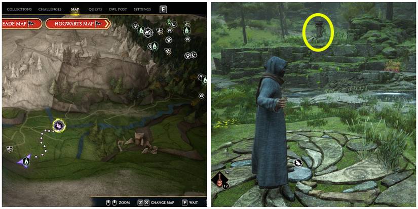 north hogwarts region merlin trial 2 location in hogwarts legacy