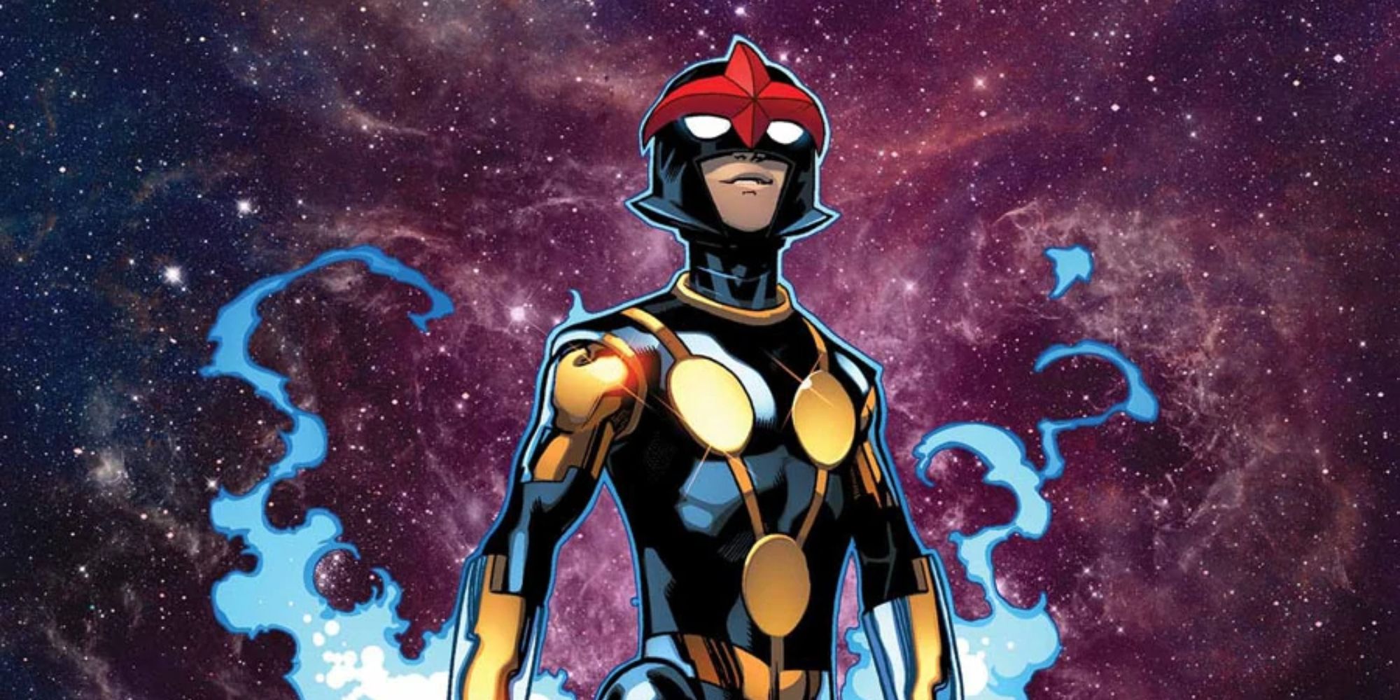 Nova standing out in the stars in the comics
