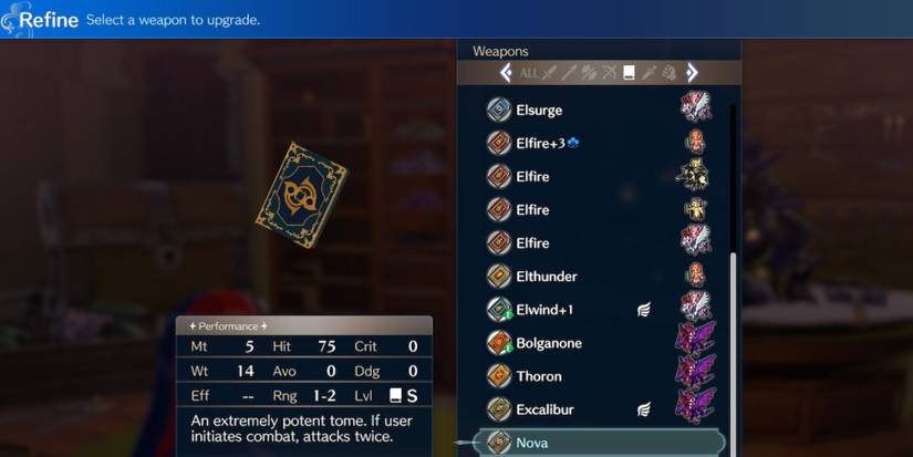 The tome Nova from Fire Emblem Engage