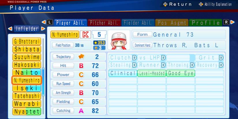 Nodoka Yumeshiro in WSBC Power Pros