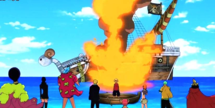 Straw Hat Pirates and going merry in One Piece