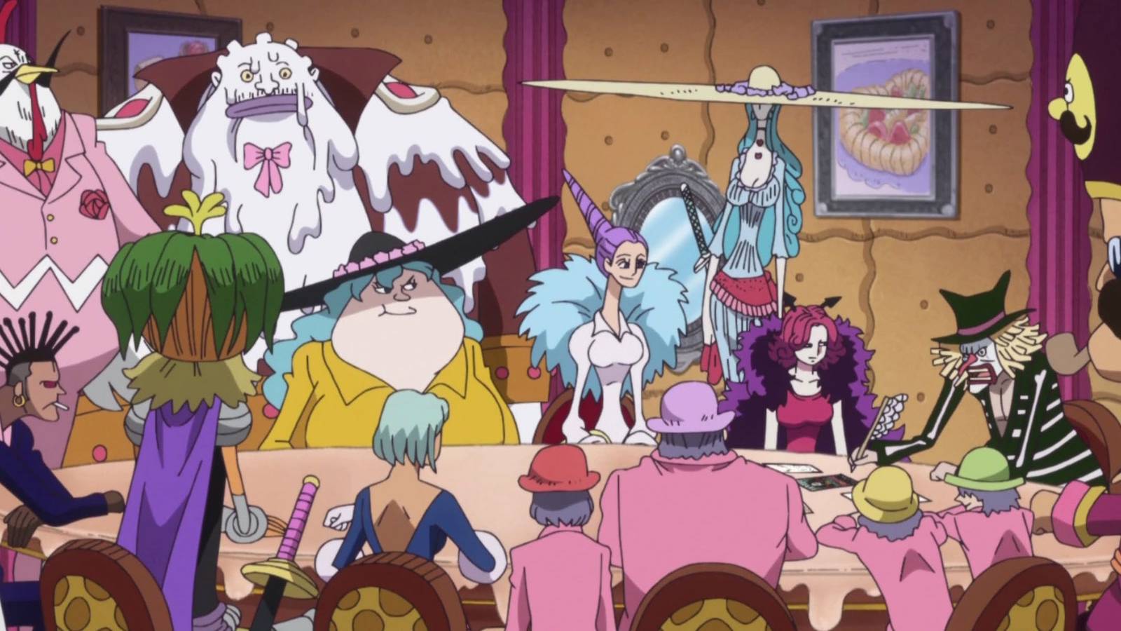One Piece - A Lot Of The Big Mom Pirates Having A Meeting