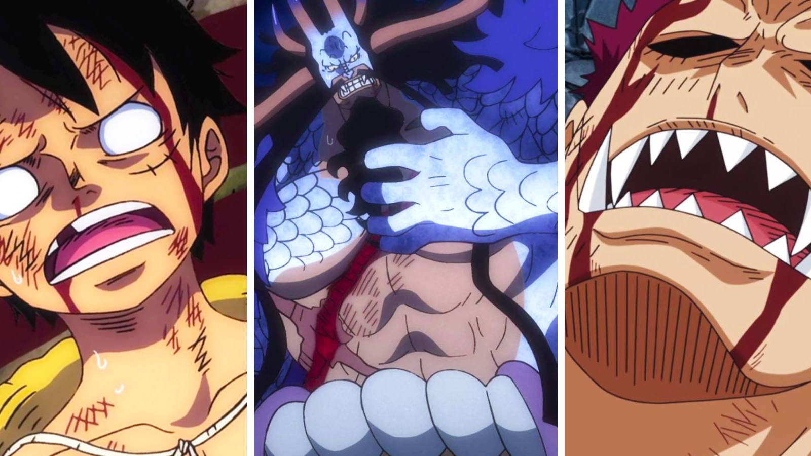 One Piece Luffy Kaido Katakuri Wounded