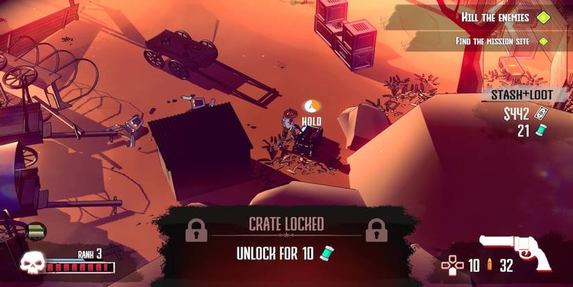 Opening a chest in Dust & Neon