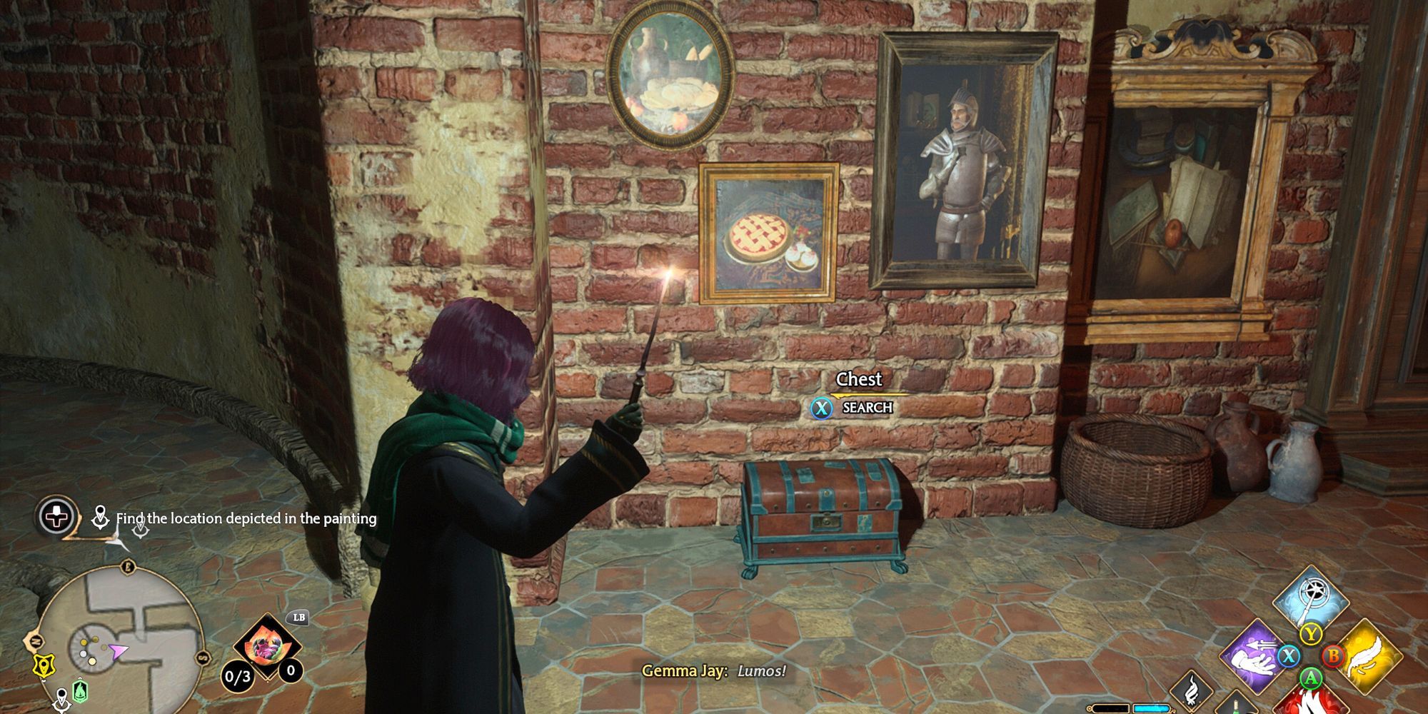 Opening chests in Hogwarts Legacy