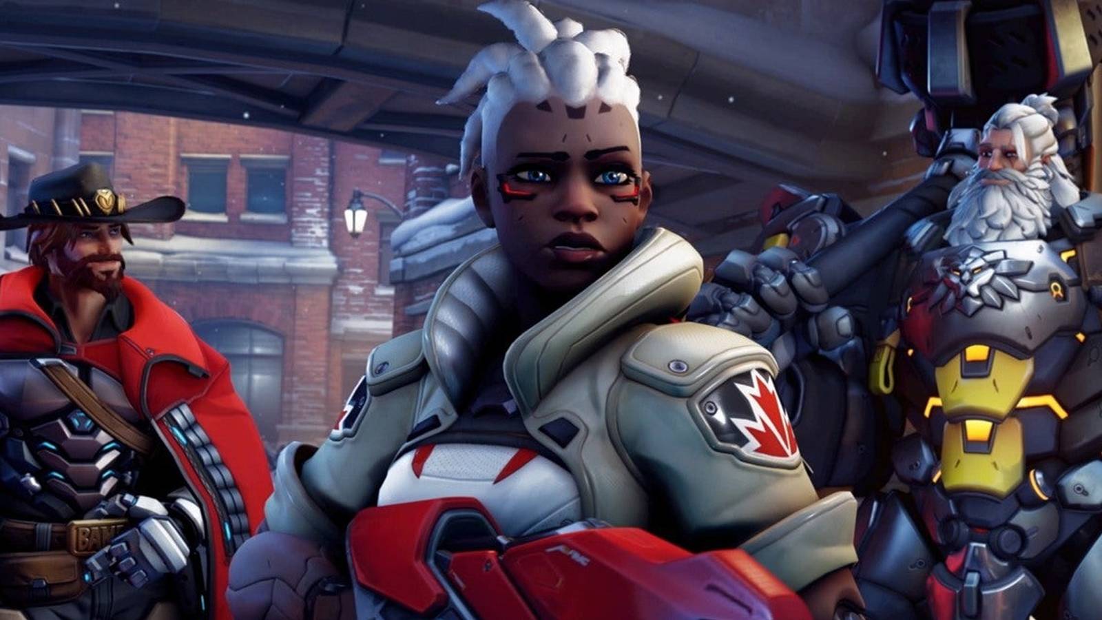 Picture of Sojourn, Cassidy, and Reinhardt from Overwatch 2