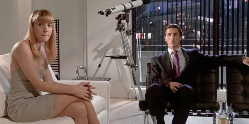 Christian Bale and Chloë Sevigny in Patrick Bateman's apartment in American Psycho